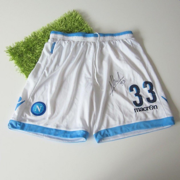 Pantaloncini Raúl Albiol Napoli, indossati Serie A 2014/2015 - autografati