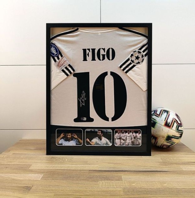 Maglia del Real Madrid firmata e incorniciata di Luis Figo