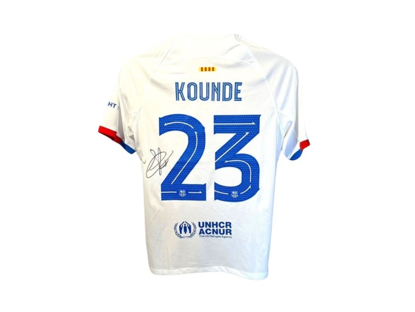 Jules Kounde's FC Barcelona Signed and Framed Away Shirt