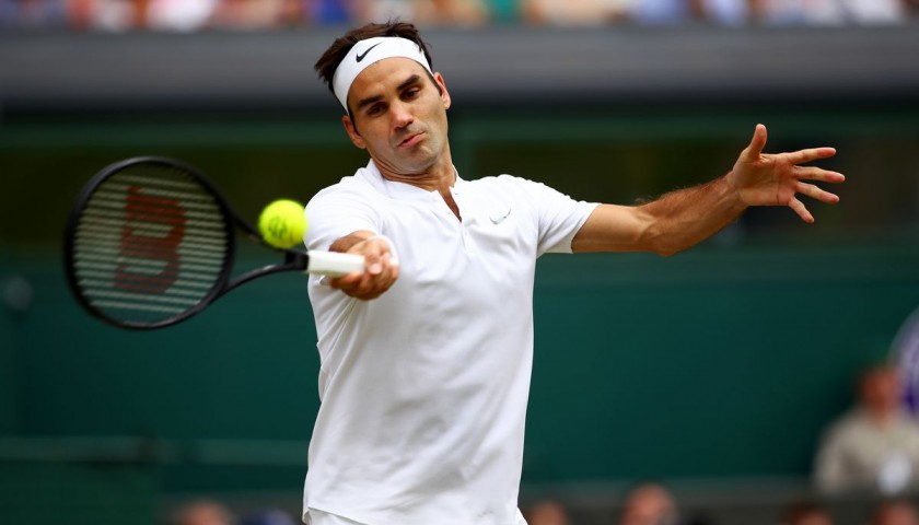 Federer's Match-Issued/Worn Signed Headband 