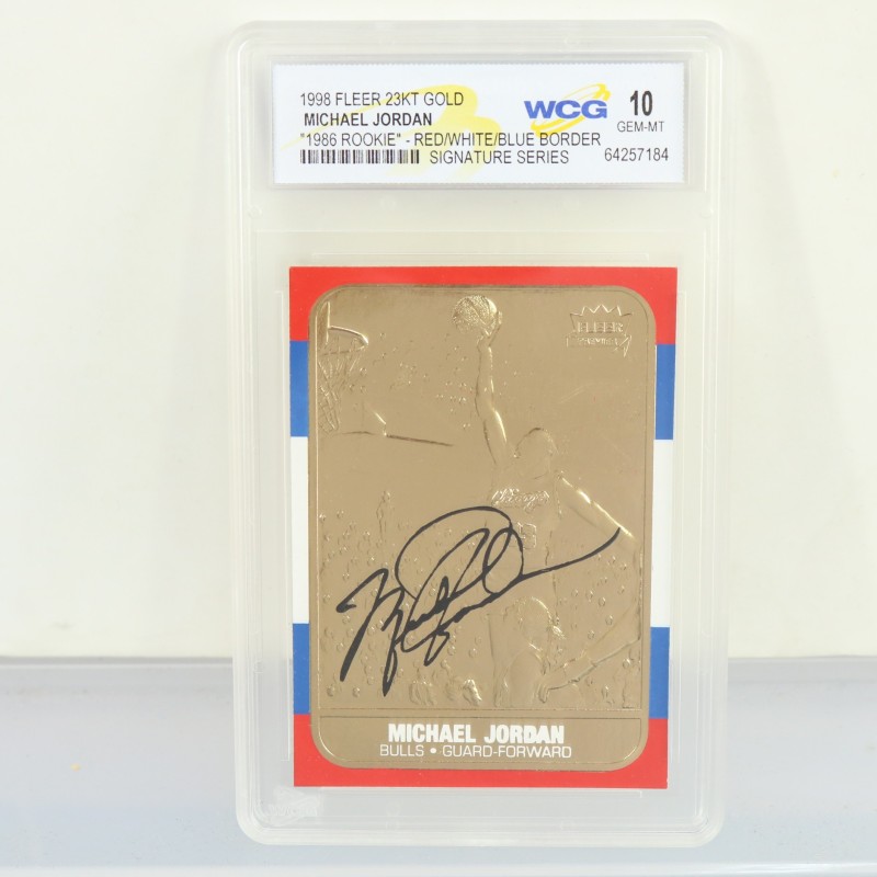 Card in oro Michael Jordan Fleer Holo Refractor Rookie Signature, 1998