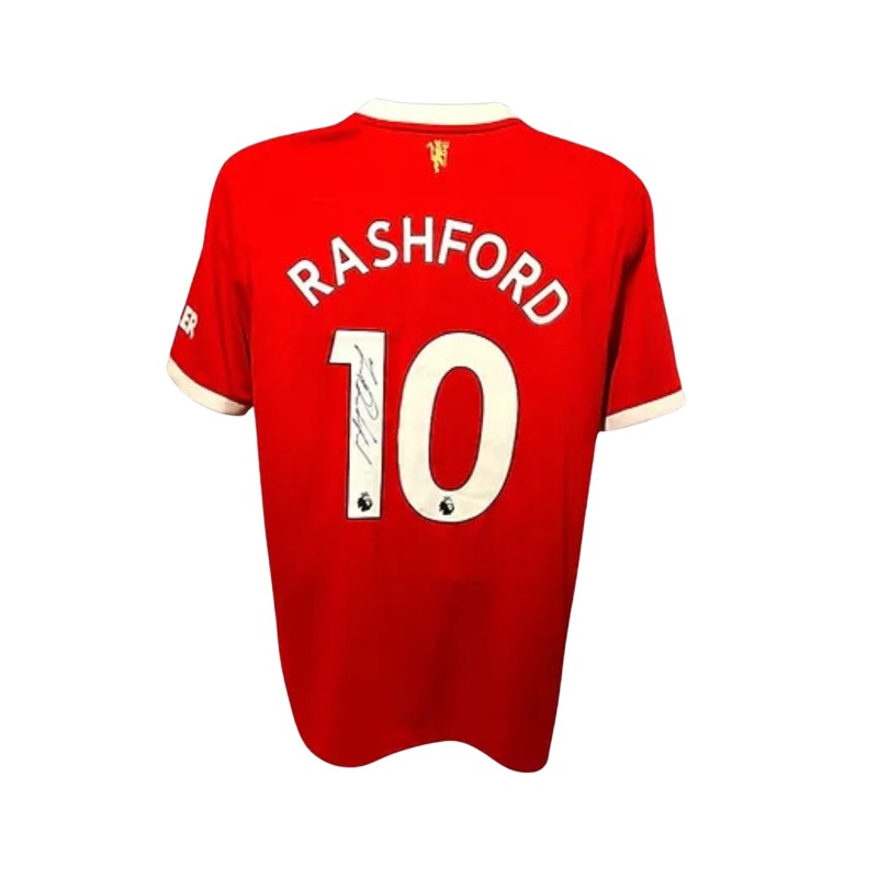La maglia ufficiale firmata da Marcus Rashford per il Manchester United 2021/22