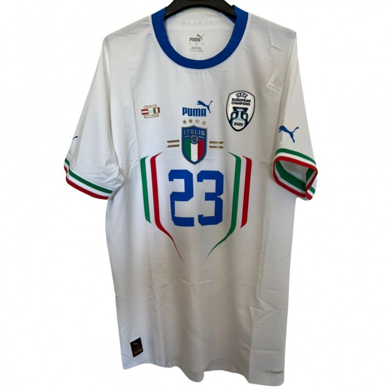 Bastoni's Match Issued-Shirt, Austria vs Italy 2022