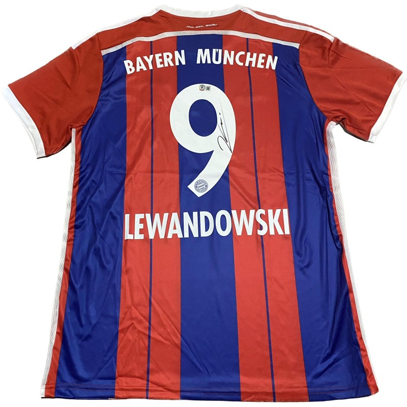 Maglia replica firmata di Robert Lewandowski del Bayern Monaco 2014/15