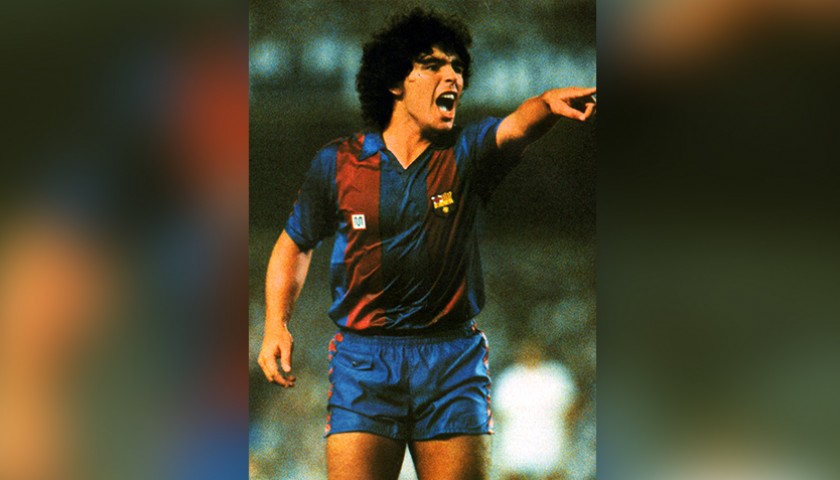 Maglia Maradona Barcellona, indossata e autografata 1983/84 - CharityStars
