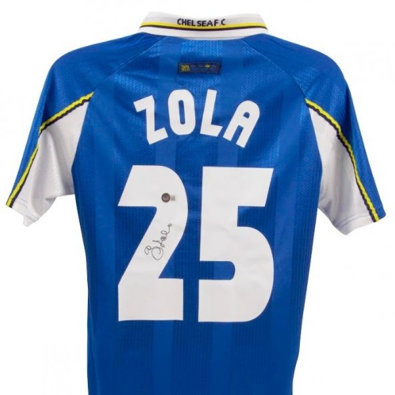 Gianfranco Zola Signed Chelsea Home Shirt 