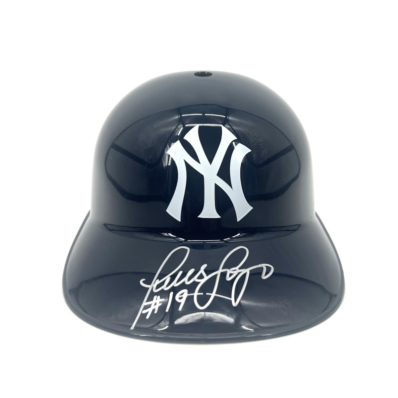 Luis Sojo, casco da battuta degli Yankees a grandezza naturale, autografato