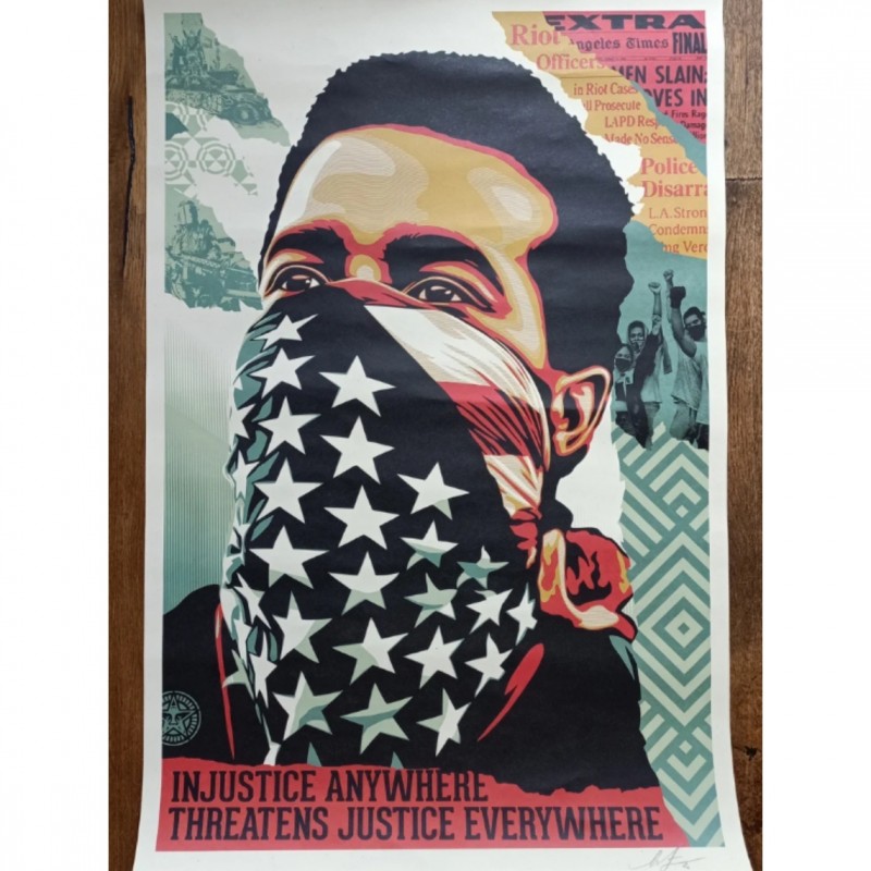 "American Rage" Giant Huge Poster Signed by Shepard Fairey Obey