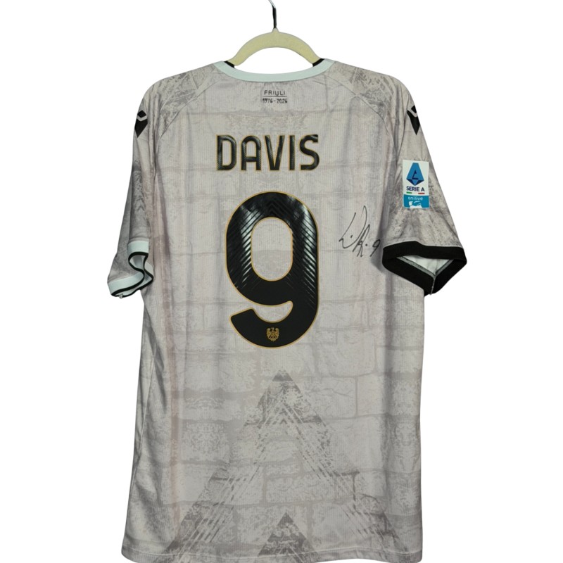 Davis' Udinese Signed Match-Issued Shirt, 2025/26