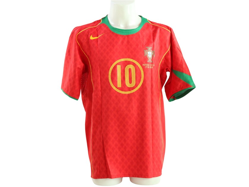 Rui Costa's Signed Match-Worn Shirt, Portugal vs Sweden 2004
