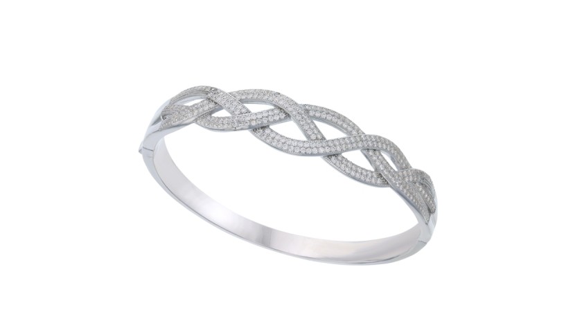 Sterling Silver X Crossover Bangle 