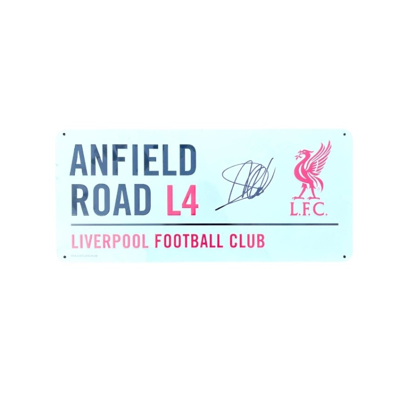 Arne Slot's Liverpool Signed Road Sign