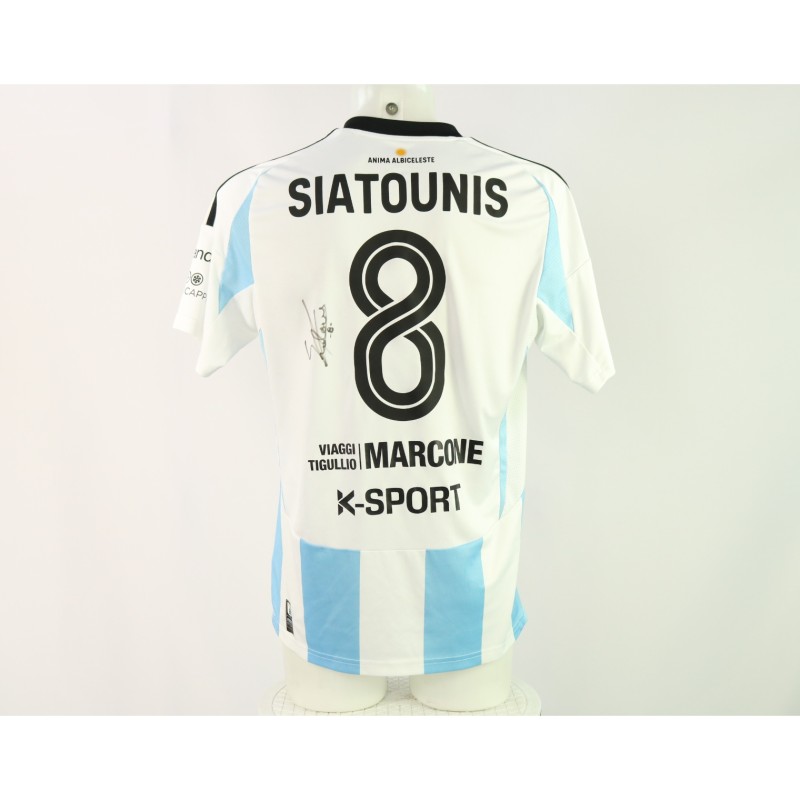 Siatounis' Signed Unwashed Shirt, Virtus Entella vs Pineto 2024