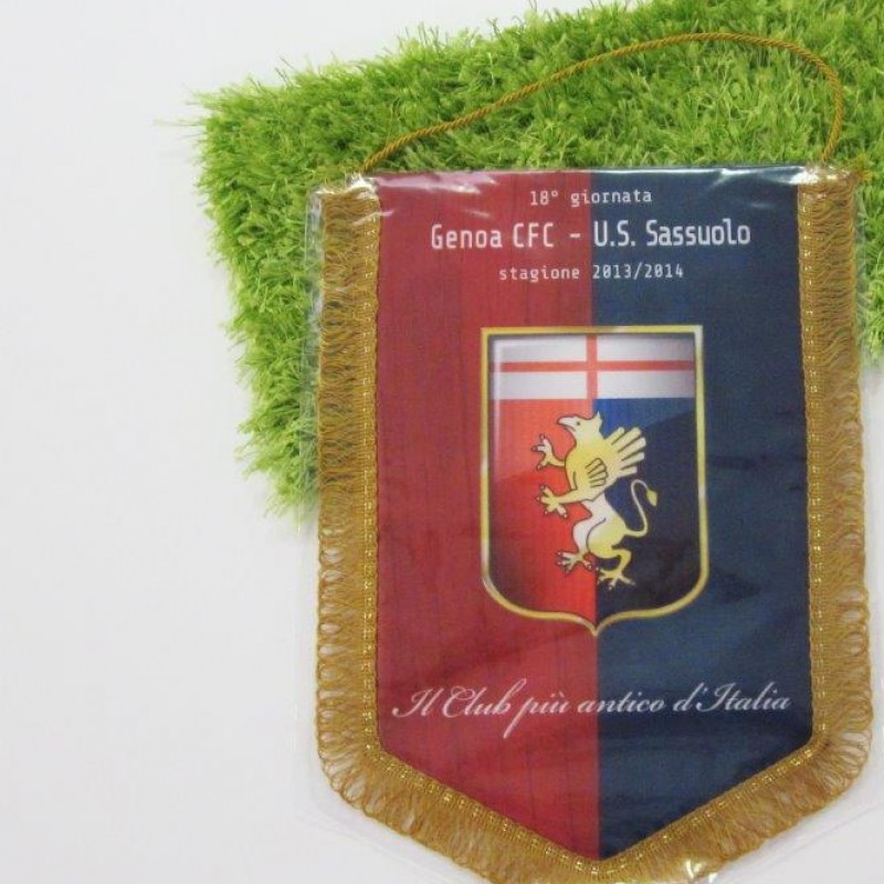 Genoa official pennant, swapped by Captains, Genoa-Sassuolo, Serie A 13/14