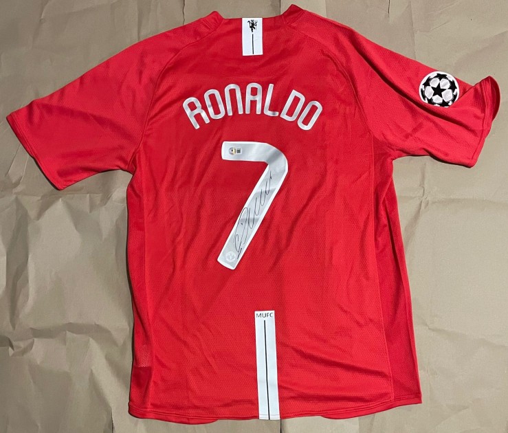 Maglia Replica firmata di Cristiano Ronaldo del Manchester United vincitore della CL 2007/08