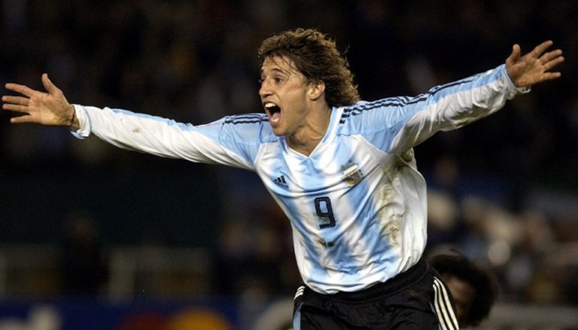 Crespo's Match Worn Shirt, Argentina-Brazil 2005