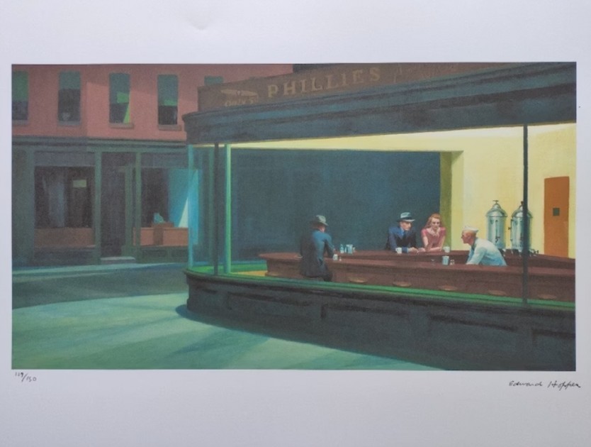 "Nighthawks" Lithograph by Edward Hopper (after) 