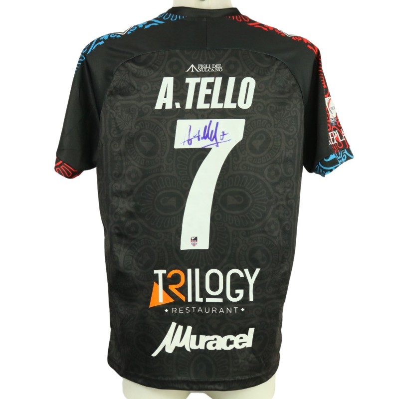 A. Tello's Unwashed Signed Shirt, Picerno vs Catania 2024 