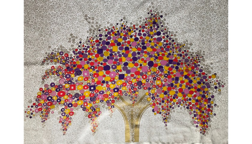"Tree of Life" Fabbriziani Silk Tapestry