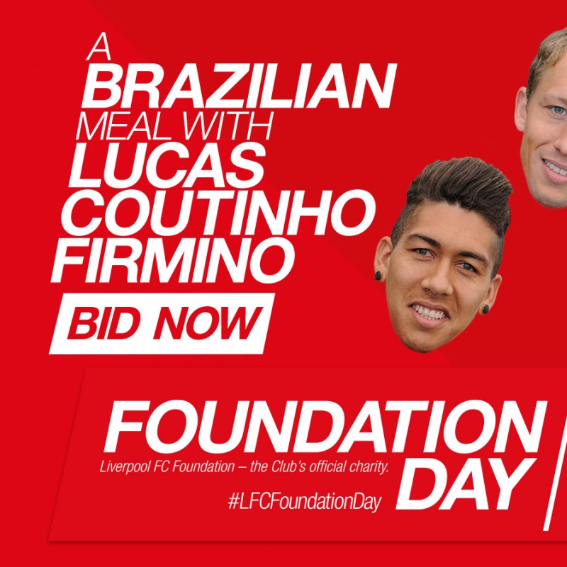 Join Lucas Leiva, Philippe Coutinho and Roberto Firmino for a meal in Liverpool