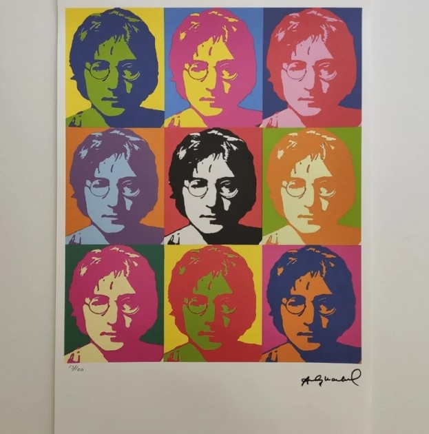 Litografia "John Lennon" di Andy Warhol - Firmata