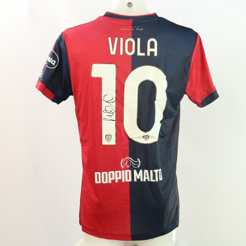 Viola's Signed Unwashed Shirt, Cagliari vs Cremonese Coppa Italia 2024