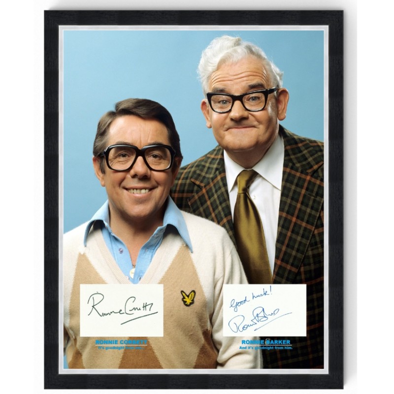 Ronnie Corbett and Ronnie Barker Signed The Two Ronnies Display