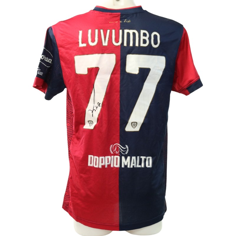 Luvumbo's Signed Unwashed Shirt, Cagliari vs Hellas Verona 2024