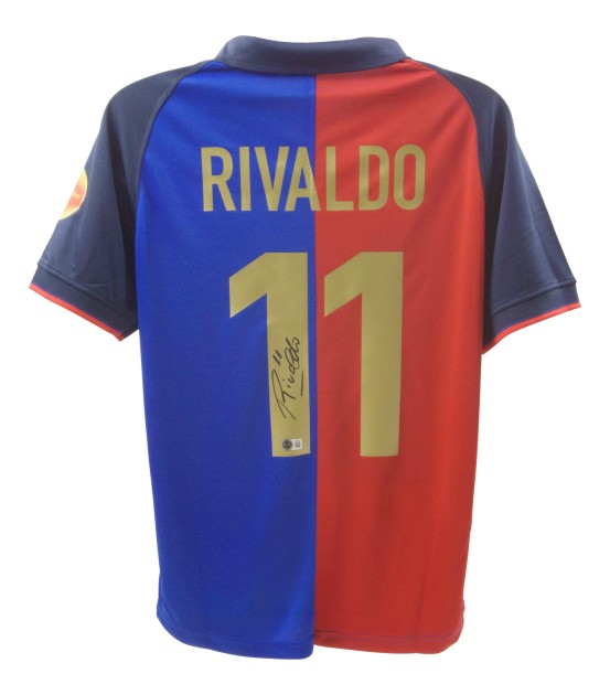 Rivaldo's Barcelona Signed Replica Shirt