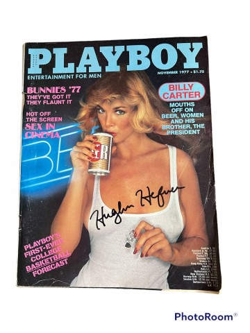 Hugh Hefner Signed November 1977 Playboy Magazine
