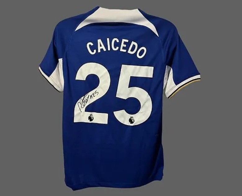 Moisés Caicedo's Chelsea 2023/24 Signed and Framed Shirt