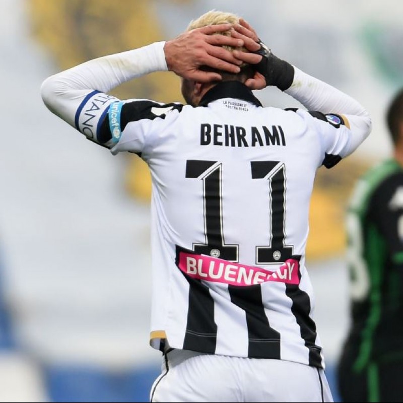 Behrami's Worn Shirt with Special UNICEF Patch, Sassuolo-Udinese