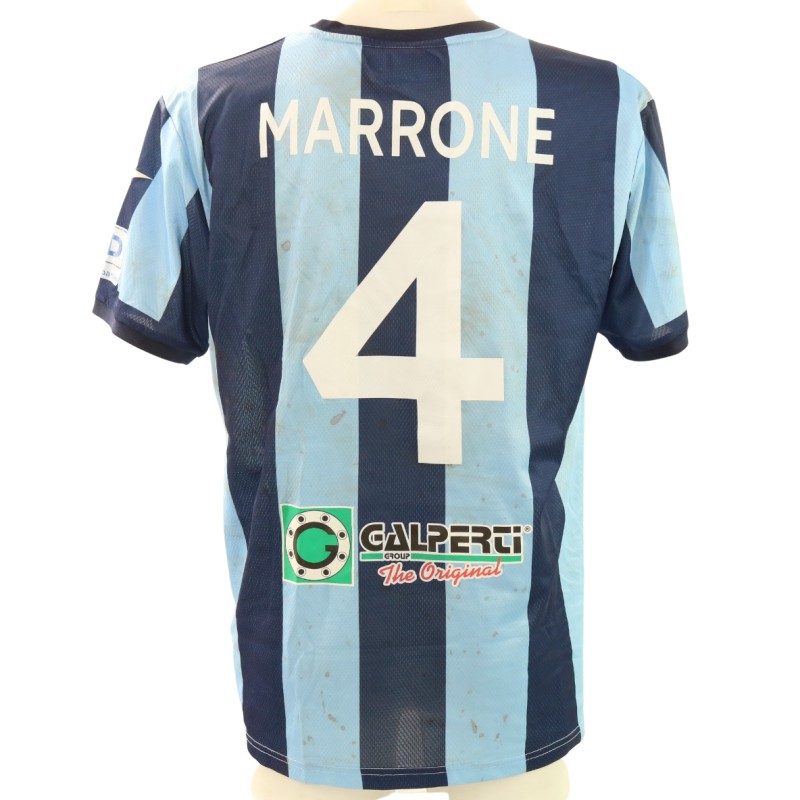 Marrone's Lecco vs Pro Vercelli Unwashed Match-Worn Shirt, 2025