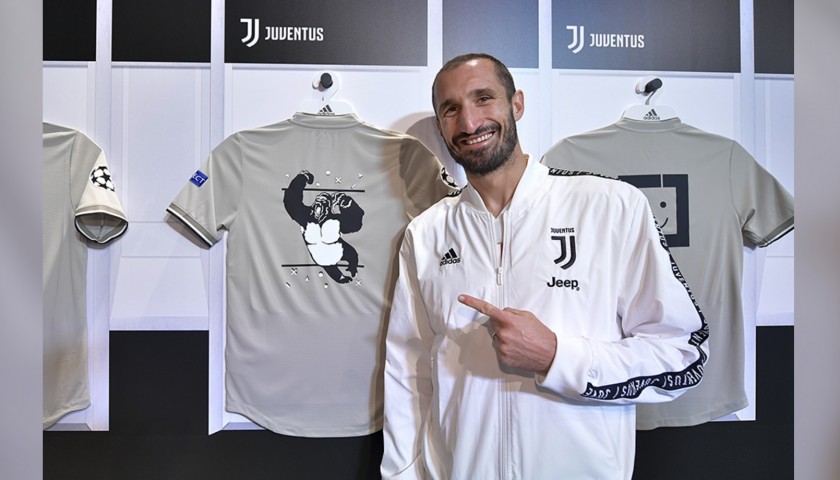 Chiellini's Juventus "Here to Create" Signed Shirt