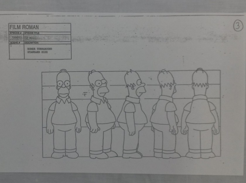 Production Used Concept Art From the Simpsons Featuring Homer Simpson