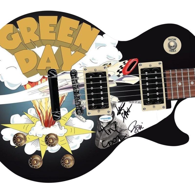 Green Day Signed "Dookie Domination" Custom 1/1 Les Paul 100 Graphics Guitar