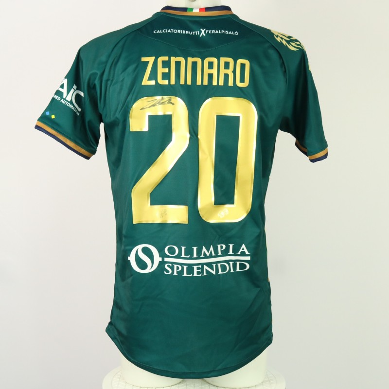 Zennaro's CALCIATORIBRUTTI Unwashed Signed Shirt, Feralpisalò vs Parma 2024