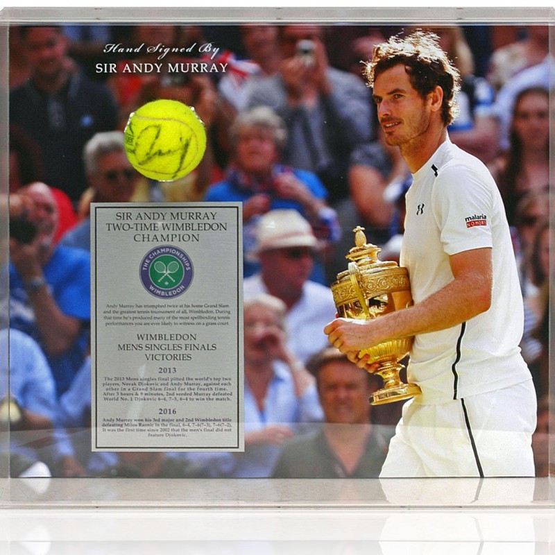 Palla da tennis firmata da Sir Andy Murray a Wimbledon