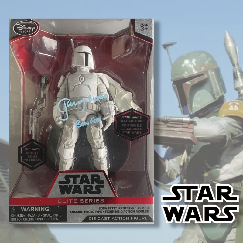 Figura d'azione Die-Cast di Boba Fett firmata da Jeremy Bulloch in edizione giornaliera di Star Wars