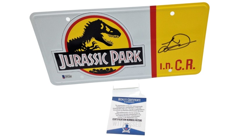 "Jurassic Park" License Plate Signed by Laura Dern