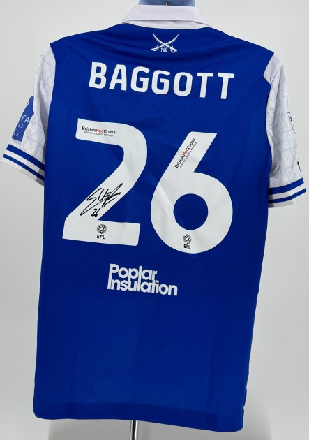 Maglia firmata del Baggott's Bristol Rovers EFL Sky Bet League One indossata durante la partita