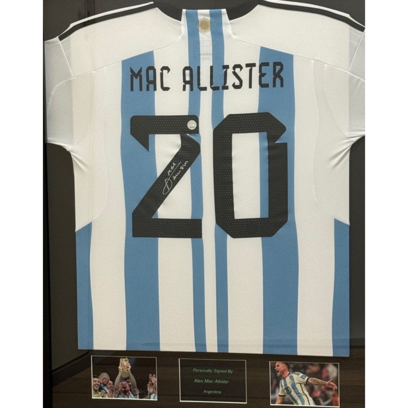 Alexis Mac Allister's Argentina 2023/24 Signed and Framed Shirt