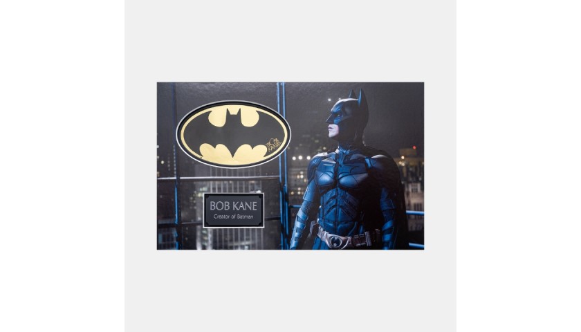 Batman Gold Foil Sicker Signed by Bob Kane (Co-creator of Batman)