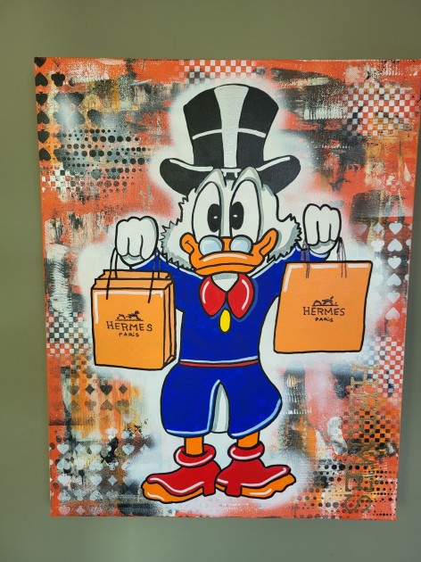 'Luxury fever - Scrooge McDuck' Mixed Media Artwork by Melissa Stok