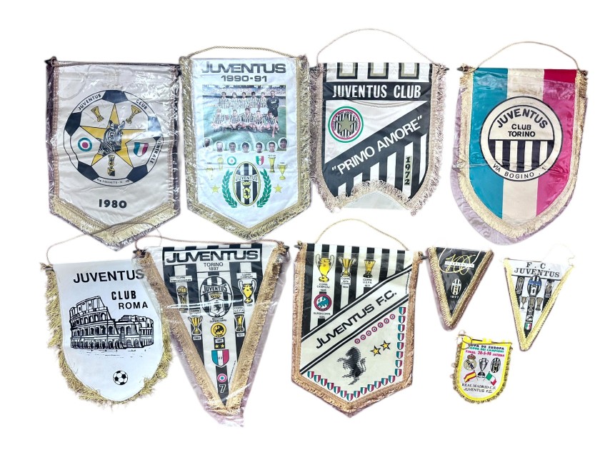 Juventus' Collection of Ten Official Pennants, 1980/90s