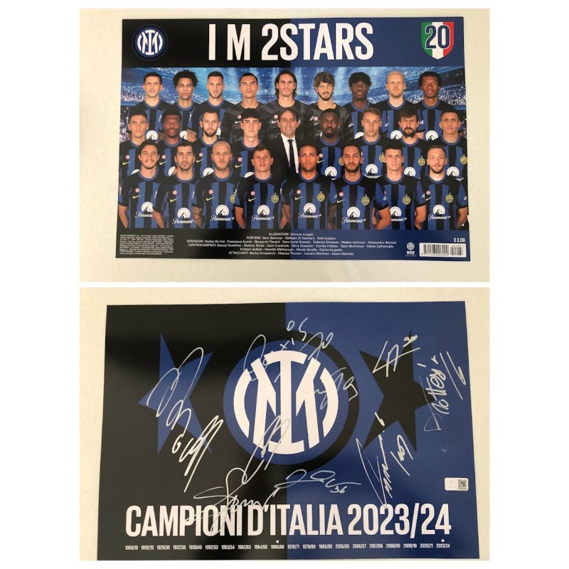 Poster Scudetto Inter, 2023/24 - Autografato dalla rosa