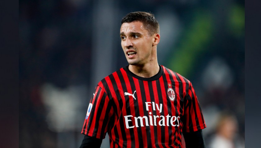 Krunic's Worn and Signed Shirt, Milan-Inter 2019