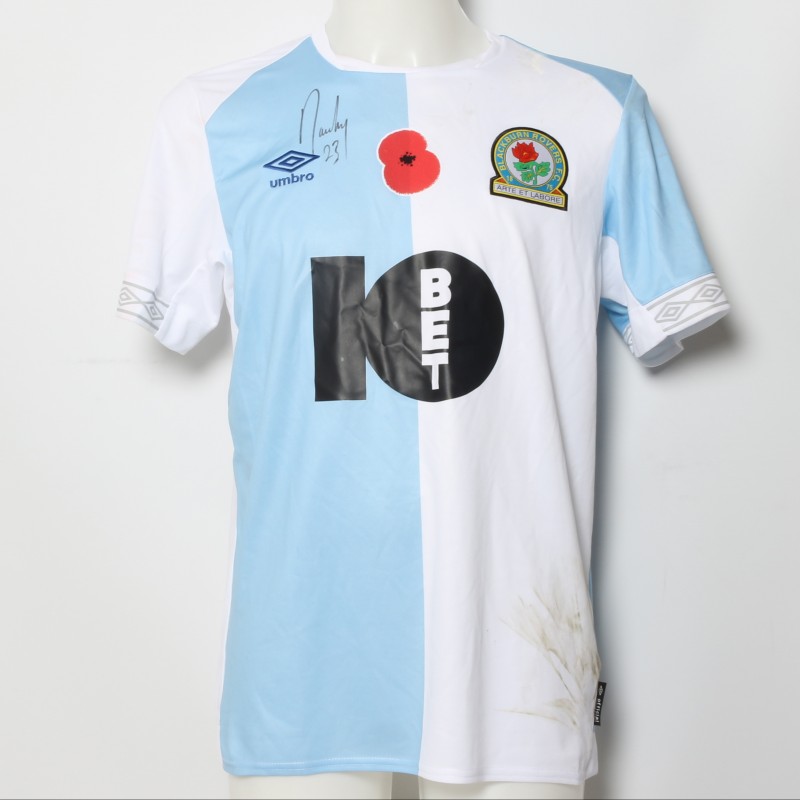 Bradley Dack's Match-Worn Blackburn Rovers Signed Poppy Home Shirt 