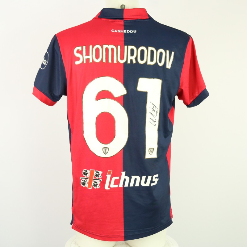 Shomurodov's Unwashed Signed Shirt, Cagliari vs Juventus 2024