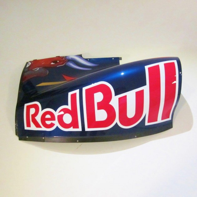 Two original side pod mounted on F1 Red Bull racing cars 